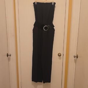 Elegant Black Strapless Jumpsuit